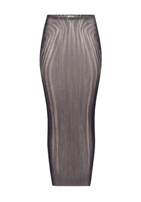 gonna lunga printed spiral donna nera JEAN PAUL GAULTIER | 25/34-F-JU166-T587000203